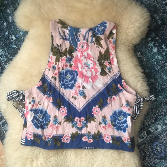 Free people sweet love side tie floral stripe tank - Picture 4 of 7